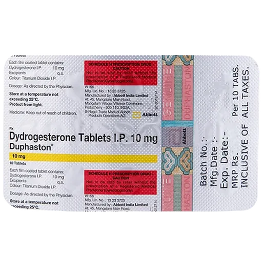 duphaston 10mg tablet 10's